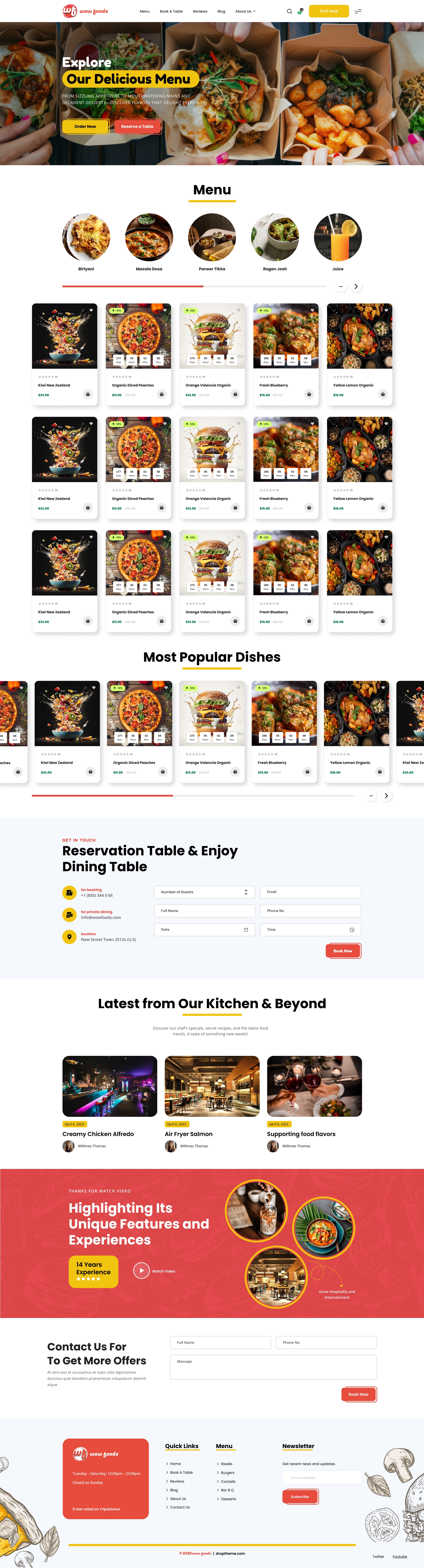 WoW Foods - Restaurant Theme (Taste That Says Wow!)