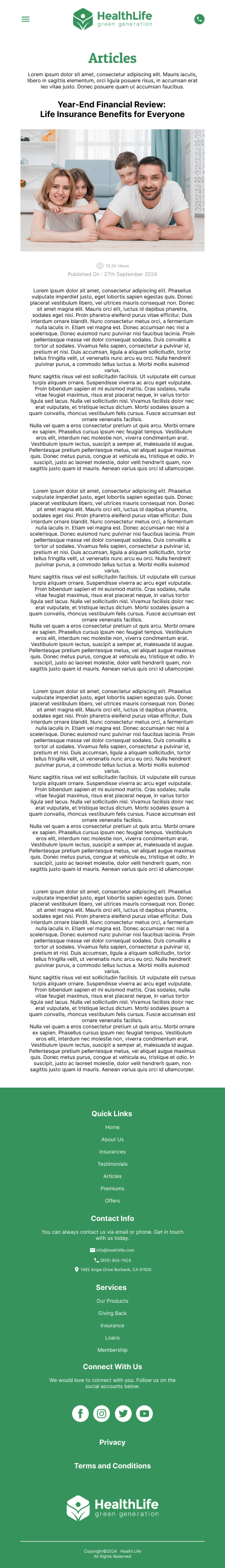 HealthLife – Modern Insurance & Financial Protection