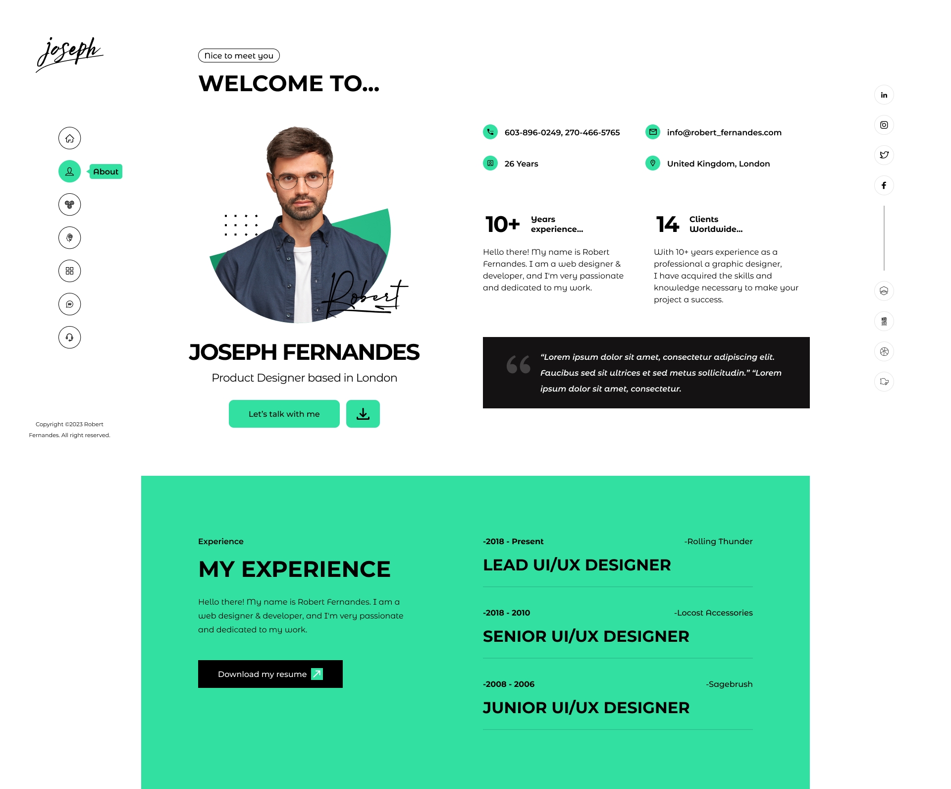 Joseph-Personal Portfolio Html Template