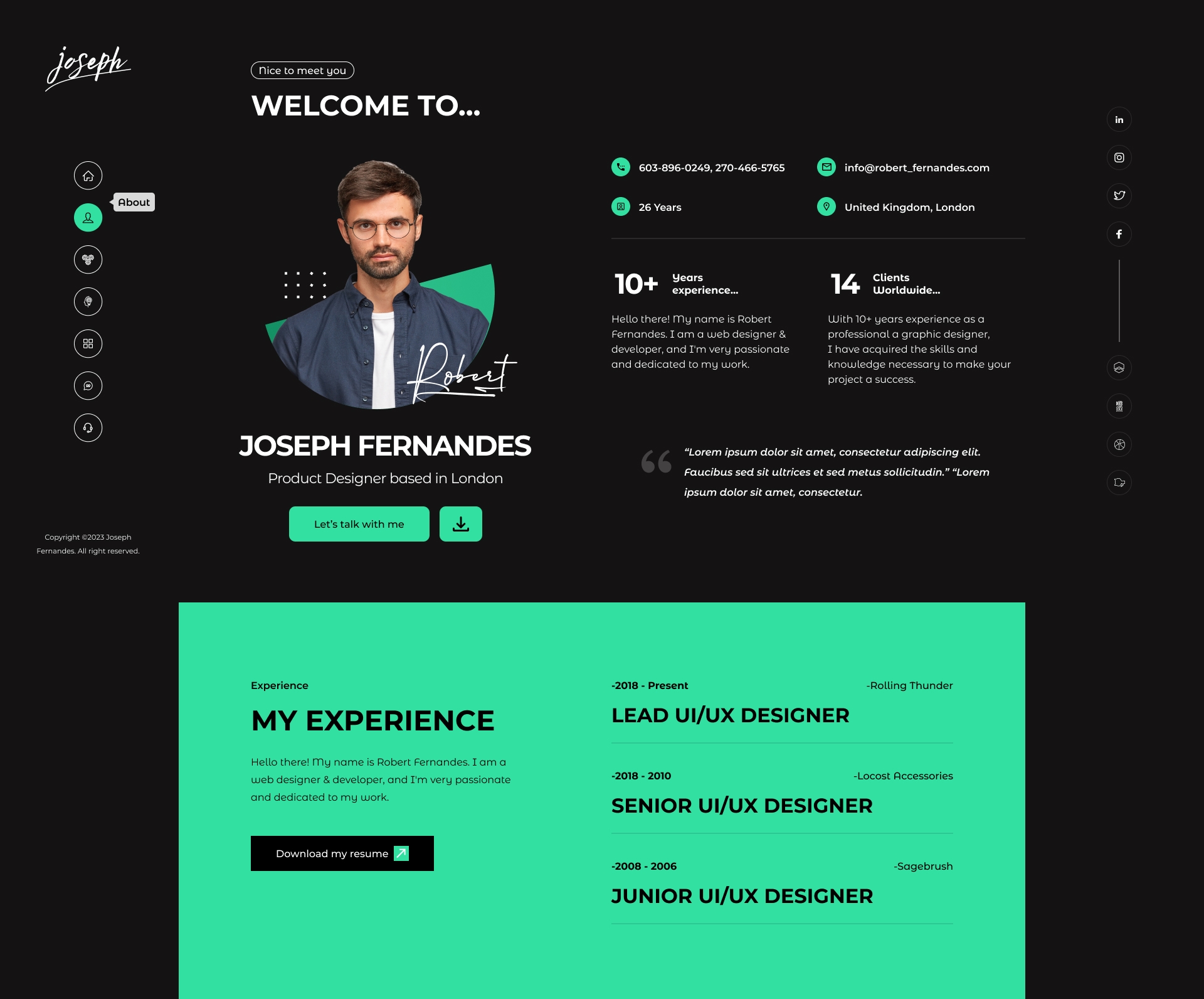 Joseph-Personal Portfolio Html Template