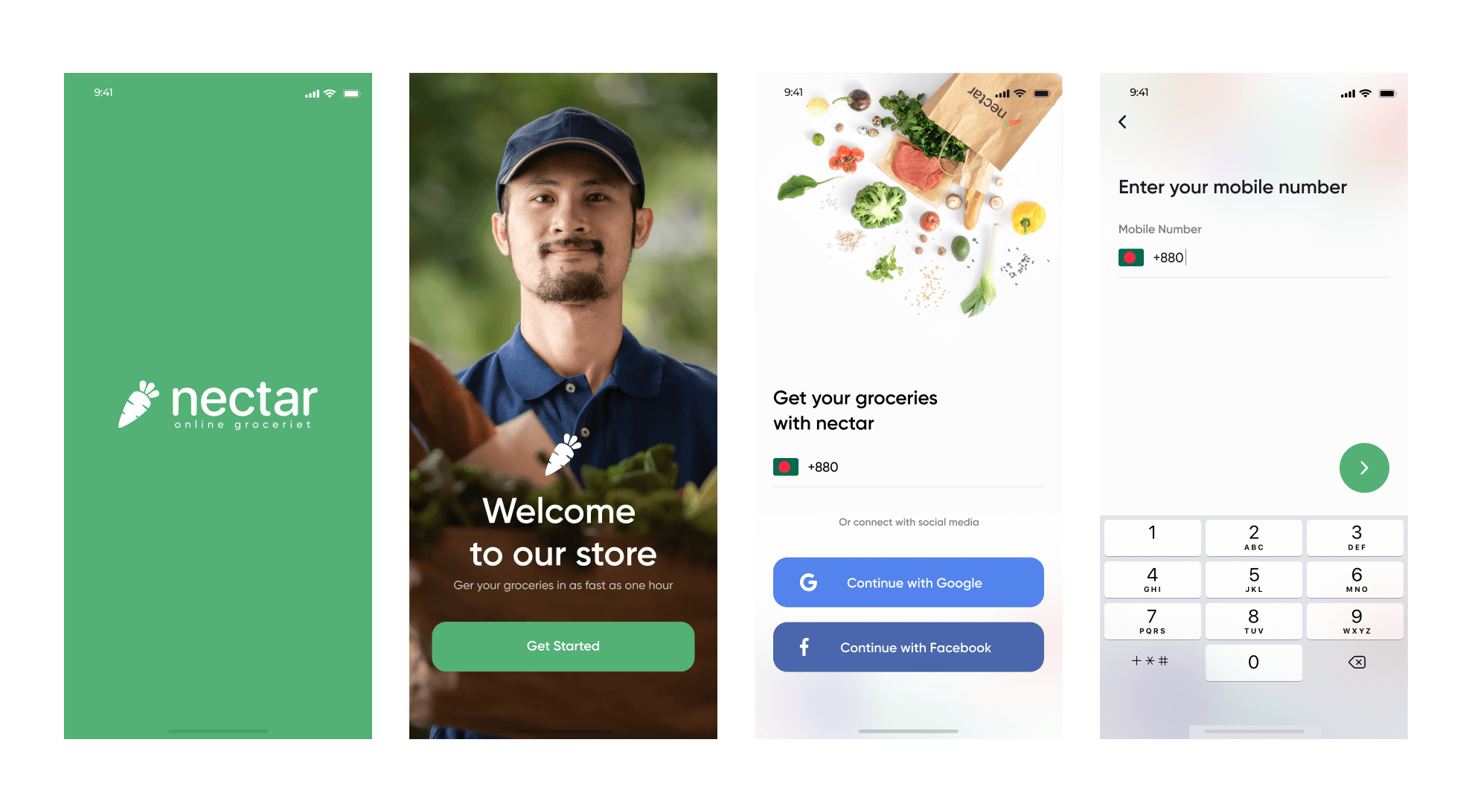 Nectar - Online Groceries App Design