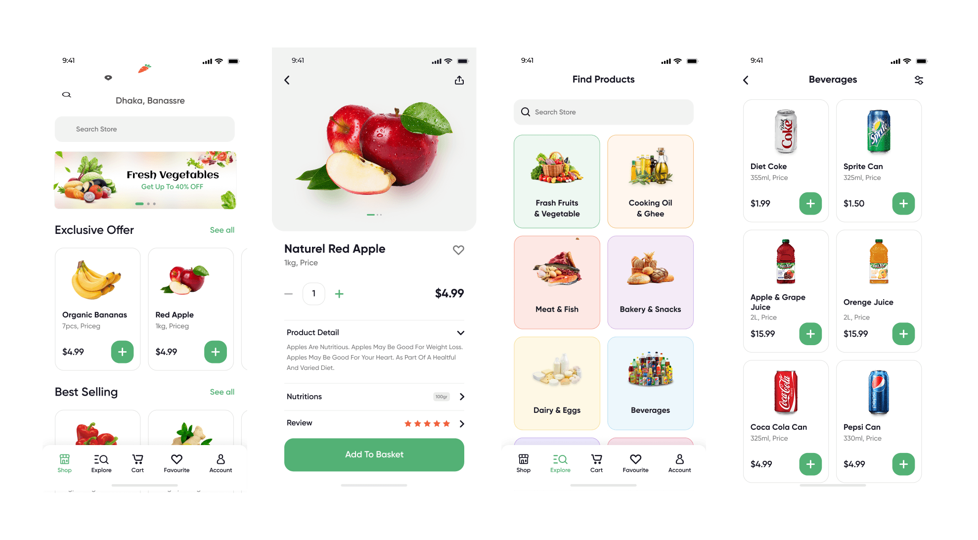 Nectar - Online Groceries App Design